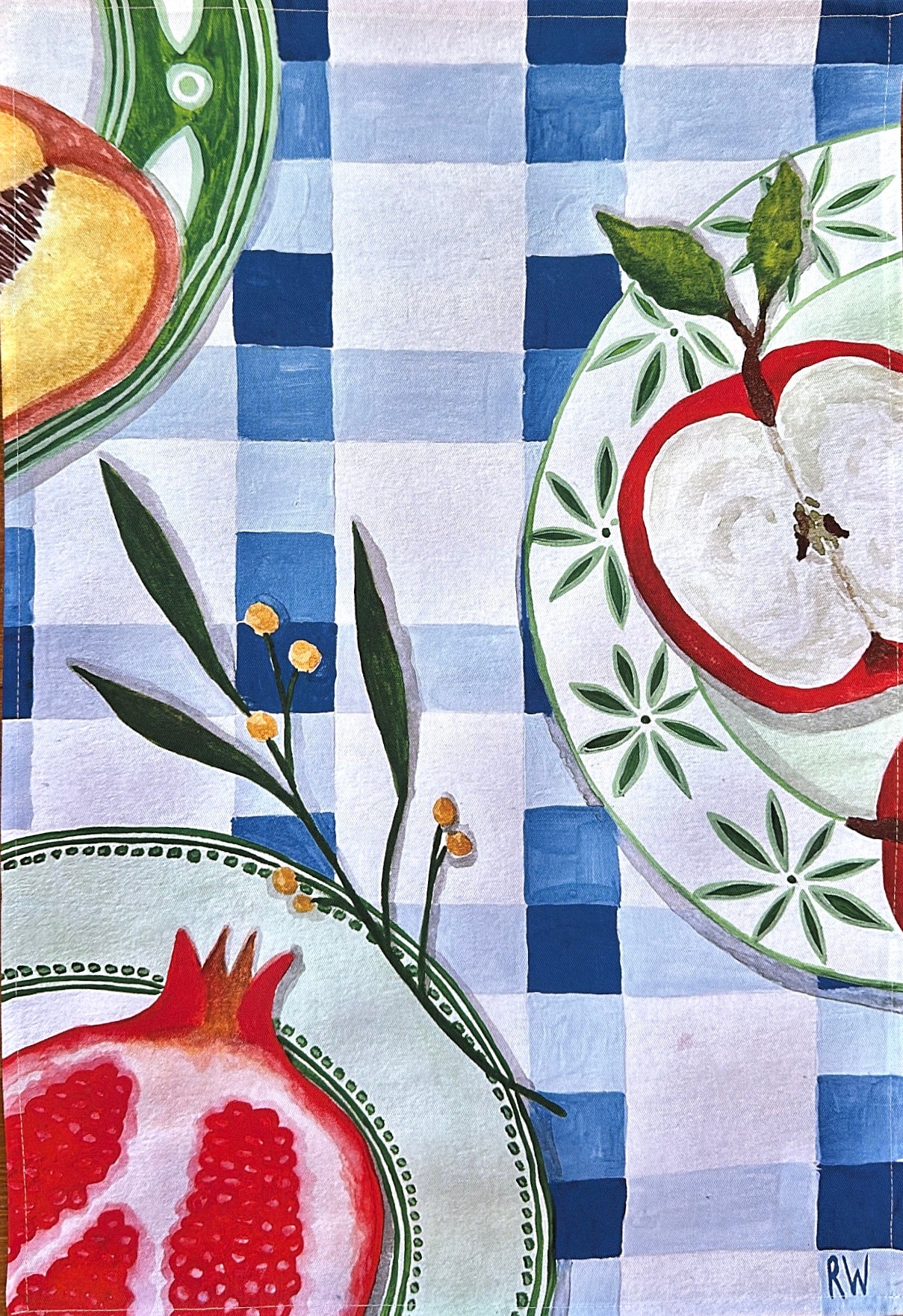 ‘Gingham Harvest’ Tea Towel
