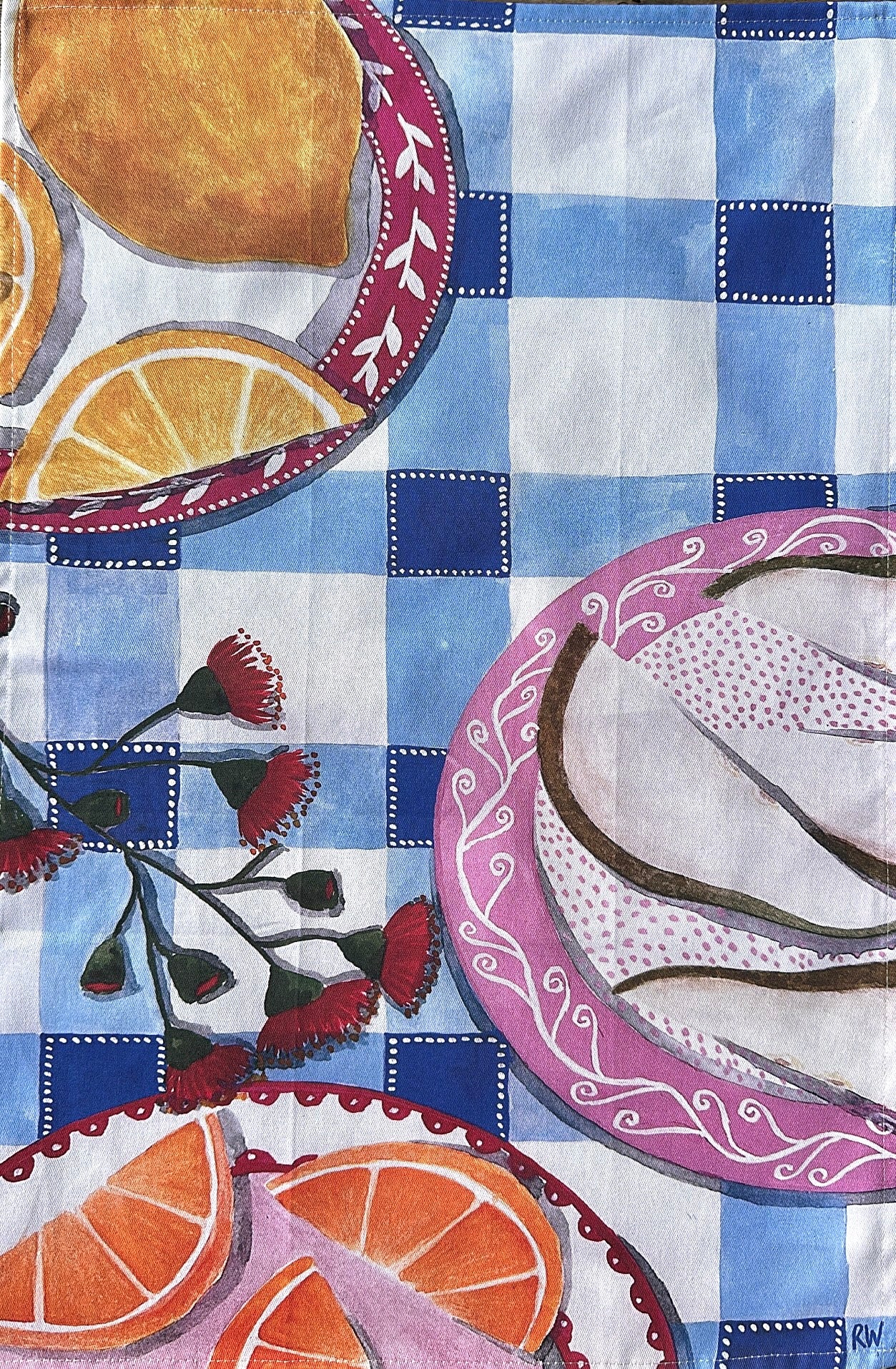 ‘Blooms & Citrus’ Tea Towel