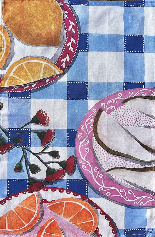 ‘Blooms & Citrus’ Tea Towel