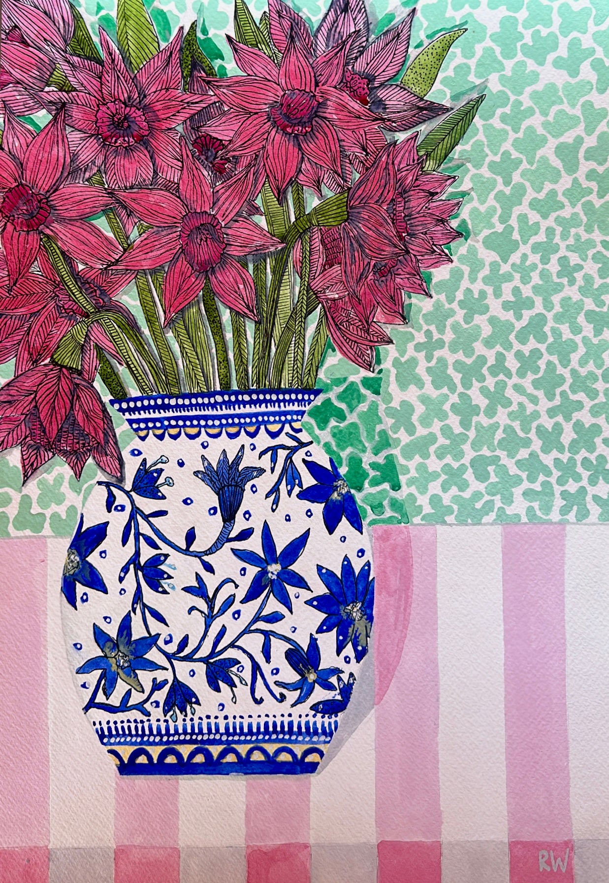 'Blossoms In Blue & White'