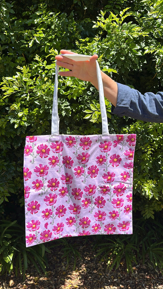 'Pink Cosmos' Tote Bag