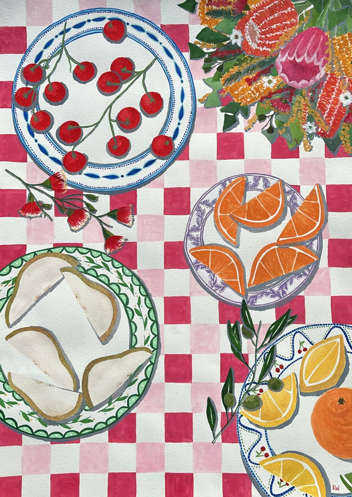 ‘Bush Table Bounty’ Tea Towel
