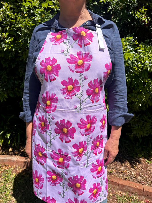 'Pink Cosmos' Apron