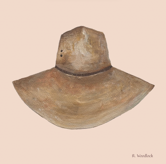 'Cowboy Blues: Peach Hat' - PRINT
